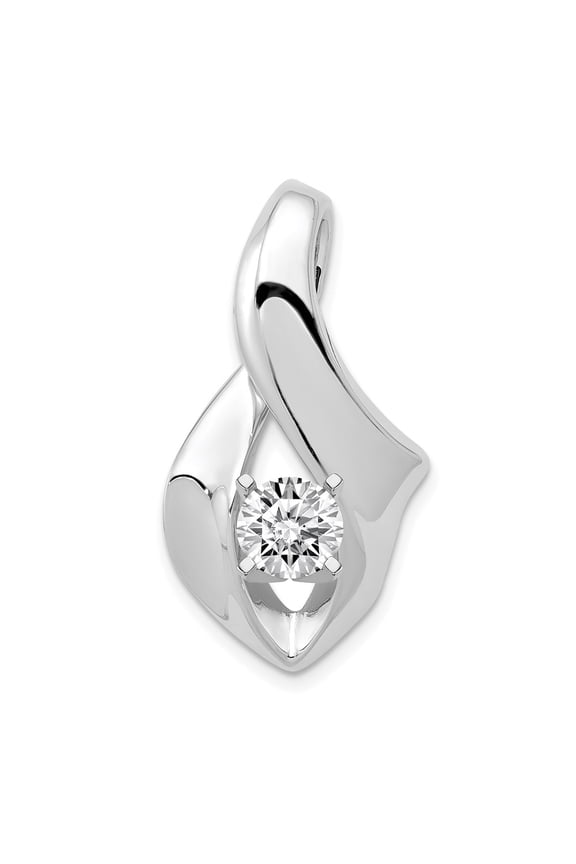 Real 14kt White Gold Peg Set Slide Mounting; for Adults and Teens; for Women and Men