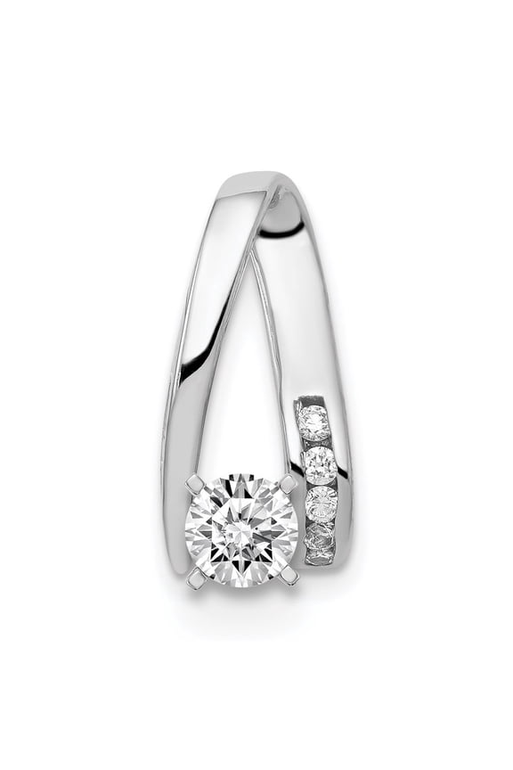 Real 14kt White Gold Peg Set Slide Mounting; for Adults and Teens; for Women and Men