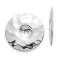 thumbnail image 1 of Real 14kt White Gold Polished Hammered Disc Earring Jackets; for Adults and Teens; for Women and Men, 1 of 3