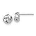 thumbnail image 1 of Real 14kt White Gold Polished Knot Post Earrings; for Adults and Teens; for Women and Men, 1 of 3