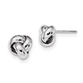 thumbnail image 1 of Real 14kt White Gold Polished Love Knot Post Earrings; for Adults and Teens; for Women and Men, 1 of 2