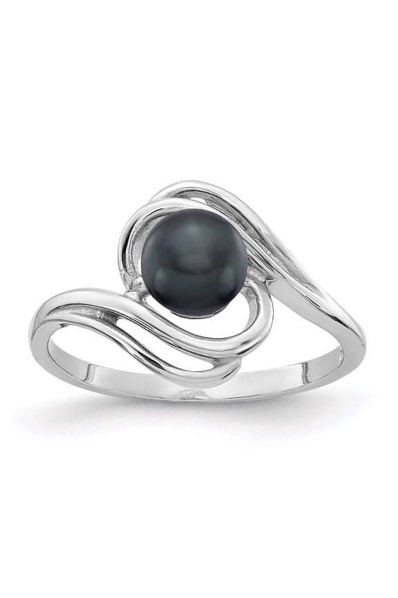 Real 14kt White Gold Polished Pearl Ring Mounting Size: 6; for Adults and Teens; for Women and Men