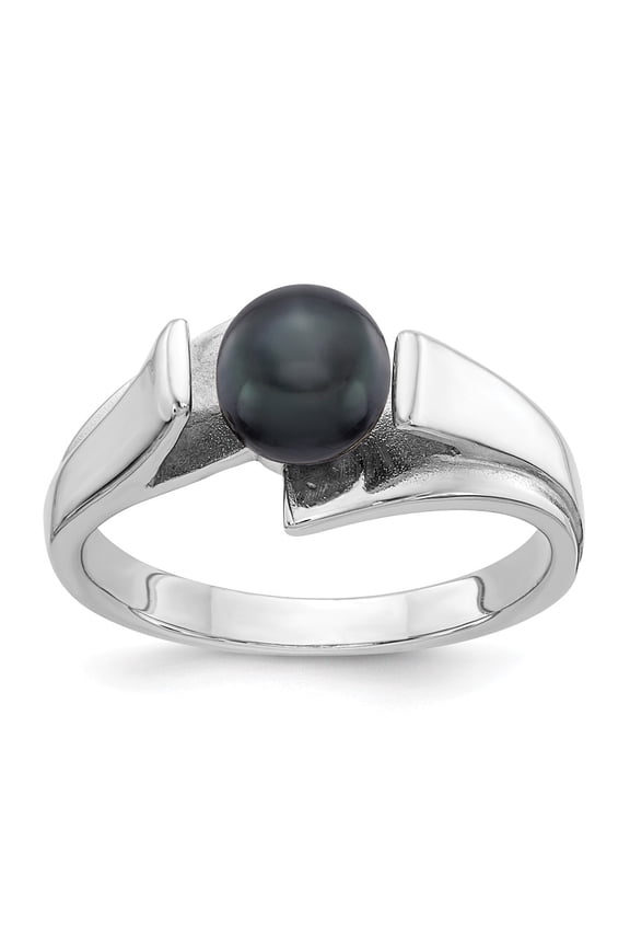 Real 14kt White Gold Polished Pearl Ring Mounting Size: 6; for Adults and Teens; for Women and Men