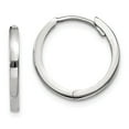 thumbnail image 1 of Real 14kt White Gold Round Hinged Earrings; for Adults and Teens; for Women and Men, 1 of 4