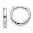 thumbnail image 1 of Real 14kt White Gold Round Hinged Hoop Earrings; for Adults and Teens; for Women and Men, 1 of 4