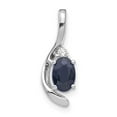 thumbnail image 1 of Real 14kt White Gold Sapphire and Diamond Pendant; for Adults and Teens, 1 of 3