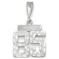 thumbnail image 1 of Real 14kt White Gold Small Diamond-cut Number 85 Charm Pendant; for Adults and Teens; for Women and Men, 1 of 1