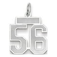 thumbnail image 1 of Real 14kt White Gold Small Satin Number 56 Charm Pendant; for Adults and Teens; for Women and Men, 1 of 1