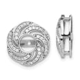 thumbnail image 1 of Real 14kt White Gold Swirl Diamond Jacket Earrings; for Adults and Teens; for Women and Men, 1 of 2
