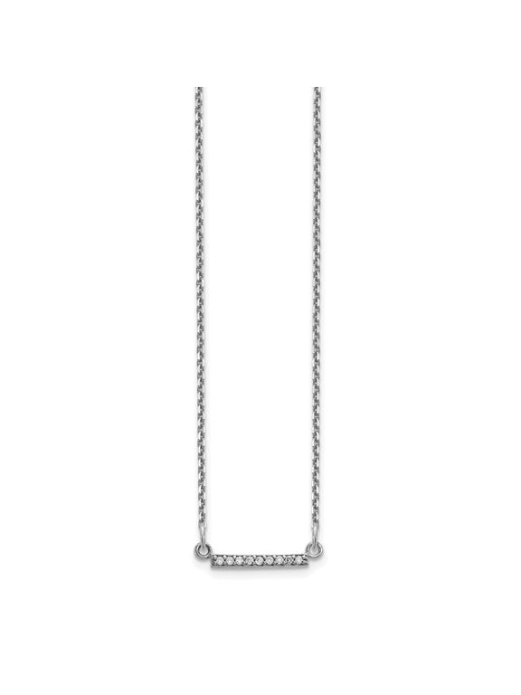 Real 14kt White Gold Tiny Bar Mounting only; for Adults and Teens; for Women and Men
