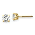 thumbnail image 1 of Real 14kt Yellow Gold 1.00ct. SI3 G-I Diamond Stud Thread on/off Post Earrings; for Adults and Teens; for Women and Men, 1 of 2