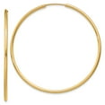 thumbnail image 1 of Real 14kt Yellow Gold 1.5mm Polished Round Endless Hoop Earrings; for Adults and Teens; for Women and Men, 1 of 3