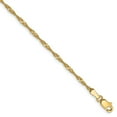 thumbnail image 1 of Real 14kt Yellow Gold 1.70mm Singapore Chain Anklet; 10 inch; Lobster Clasp; for Adults and Teens; for Women and Men, 1 of 4