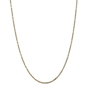 Real 14kt Yellow Gold 1.8mm Diamond Cut Milano Rope Chain; 16 inch; Lobster Clasp
