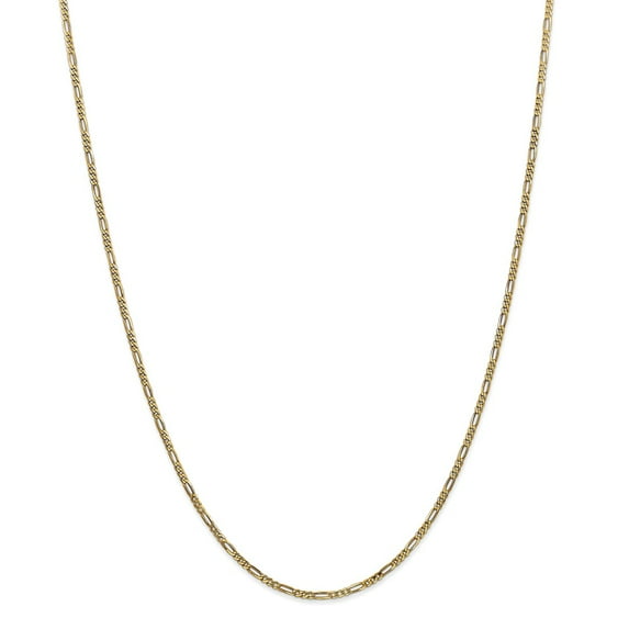 Real 14kt Yellow Gold 1.8mm Flat Figaro Chain; 18 inch; Lobster Clasp; for Adults and Teens; for Women and Men