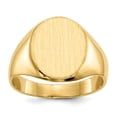 thumbnail image 1 of Real 14kt Yellow Gold 10.5x12mm Closed Back Signet Ring Size: 6; for Adults and Teens; for Women and Men, 1 of 5