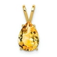thumbnail image 1 of Real 14kt Yellow Gold 10x7mm Pear Citrine pendant; for Adults and Teens; for Women and Men, 1 of 3