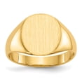 thumbnail image 1 of Real 14kt Yellow Gold 11.5x10.0mm Closed Back Signet Ring Size: 6; for Adults and Teens; for Women and Men, 1 of 6