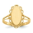 thumbnail image 1 of Real 14kt Yellow Gold 13.0x7.0mm Open Back Signet Ring Size: 6; for Adults and Teens; for Women and Men, 1 of 5
