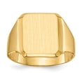 thumbnail image 1 of Real 14kt Yellow Gold 15.0x12.5mm Closed Back Men's Signet Ring Size: 10; for Adults and Teens; for Women and Men, 1 of 5