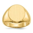 thumbnail image 1 of Real 14kt Yellow Gold 15.0x13.5mm Open Back Men's Signet Ring Size: 10; for Adults and Teens; for Women and Men, 1 of 5