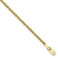 thumbnail image 1 of Real 14kt Yellow Gold 2.25mm Regular Rope Chain Chain Bracelet; 7 inch; Lobster Clasp; for Adults and Teens; for Women and Men, 1 of 4