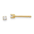 thumbnail image 1 of Real 14kt Yellow Gold 2.25mm Round Stud Earring Mounting With backs; for Adults and Teens; for Women and Men, 1 of 1