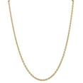 thumbnail image 1 of Real 14kt Yellow Gold 3.2mm Round Open Link Cable Chain; 20 inch; Lobster Clasp; for Adults and Teens; for Women and Men, 1 of 5