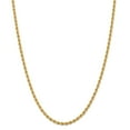 thumbnail image 1 of Real 14kt Yellow Gold 3.65mm Regular Rope Chain; 24 inch; Lobster Clasp; for Adults and Teens; for Women and Men, 1 of 5