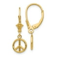 thumbnail image 1 of Real 14kt Yellow Gold 3-D Peace Symbol Leverback Earrings; for Adults and Teens; for Women and Men, 1 of 2