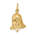 thumbnail image 1 of Real 14kt Yellow Gold 3D Wedding Bell With Fresh Water Cultured Pearl Charm Pendant; for Adults and Teens; for Women and Men, 1 of 4