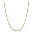 thumbnail image 1 of Real 14kt Yellow Gold 3mm Diamond Cut Round Open Link Cable Chain; 24 inch; for Adults and Teens; for Women and Men, 1 of 5