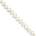 thumbnail image 1 of Real 14kt Yellow Gold 4-5mm White Near Round Freshwater Cultured Pearl Chain Bracelet; for Adults and Teens; for Women and Men, 1 of 3