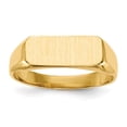 thumbnail image 1 of Real 14kt Yellow Gold 5.5x13.5mm Closed Back Signet Ring Size: 6; for Adults and Teens; for Women and Men, 1 of 5