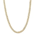 thumbnail image 1 of Real 14kt Yellow Gold 6.5mm Semi-Solid Curb Chain; 26 inch; Lobster Clasp; for Adults and Teens; for Women and Men, 1 of 4
