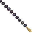 thumbnail image 1 of Real 14kt Yellow Gold 6-7mm Black Near Round Freshwater Cultured Pearl Chain Bracelet; for Adults and Teens; for Women and Men, 1 of 1