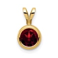 thumbnail image 1 of Real 14kt Yellow Gold 6mm Garnet bezel pendant; for Adults and Teens; for Women and Men, 1 of 1