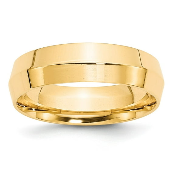 Real 14kt Yellow Gold 6mm Knife Edge Comfort Fit Band Size 8.5; for Adults and Teens; for Women and Men