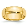 thumbnail image 1 of Real 14kt Yellow Gold 6mm LTW Half Round Band Size 14; for Adults and Teens; for Women and Men, 1 of 3