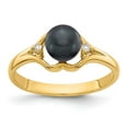 thumbnail image 1 of Real 14kt Yellow Gold 6mm Pearl & Diamond Ring Mounting Size: 6; for Adults and Teens; for Women and Men, 1 of 1