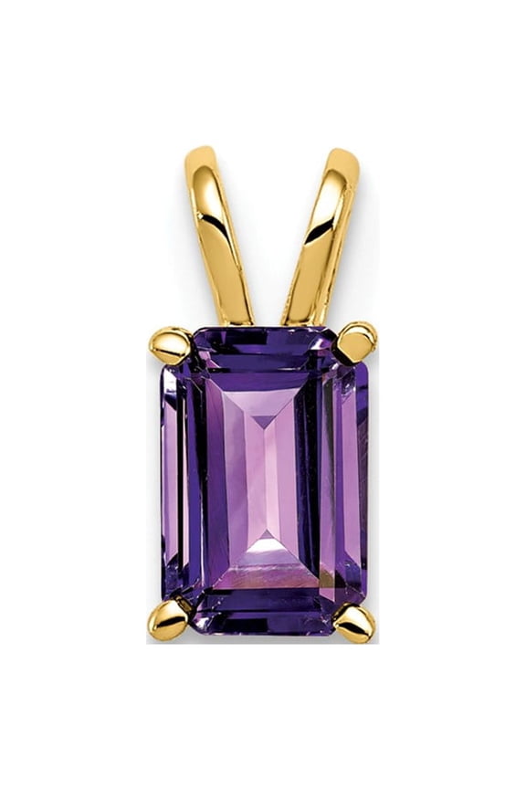 Real 14kt Yellow Gold 6x4 Emerald Pendant Mounting; for Adults and Teens; for Women and Men