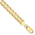 thumbnail image 1 of Real 14kt Yellow Gold 7.5mm Open Concave Curb Chain Chain Bracelet; 7 inch; for Adults and Teens; for Women and Men, 1 of 4