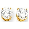 thumbnail image 1 of Real 14kt Yellow Gold 7mm Cubic Zirconia Earrings; for Adults and Teens; for Women and Men, 1 of 1