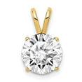 thumbnail image 1 of Real 14kt Yellow Gold 8mm Cubic Zirconia pendant; for Adults and Teens; for Women and Men, 1 of 1