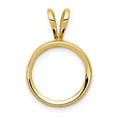 thumbnail image 1 of Real 14kt Yellow Gold 8mm Round Bezel Pendant Mounting; for Adults and Teens; for Women and Men, 1 of 1