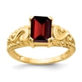 thumbnail image 1 of Real 14kt Yellow Gold 8x6mm Emerald Cut Garnet Ring Size: 6; for Adults and Teens; for Women and Men, 1 of 1