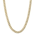 thumbnail image 1 of Real 14kt Yellow Gold 9mm Semi-Solid Curb Chain; 18 inch; Lobster Clasp; for Adults and Teens; for Women and Men, 1 of 4