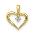 thumbnail image 1 of Real 14kt Yellow Gold AA .02ct. Diamond Heart Pendant; for Adults and Teens; for Women and Men, 1 of 4
