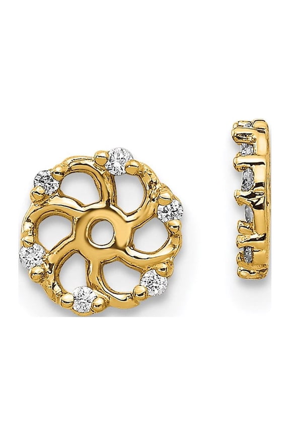 Real 14kt Yellow Gold AA Diamond Earring Jacket; for Adults and Teens; for Women and Men