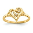 thumbnail image 1 of Real 14kt Yellow Gold VS Diamond heart Ring Size: 6; for Adults and Teens; for Women and Men, 1 of 5